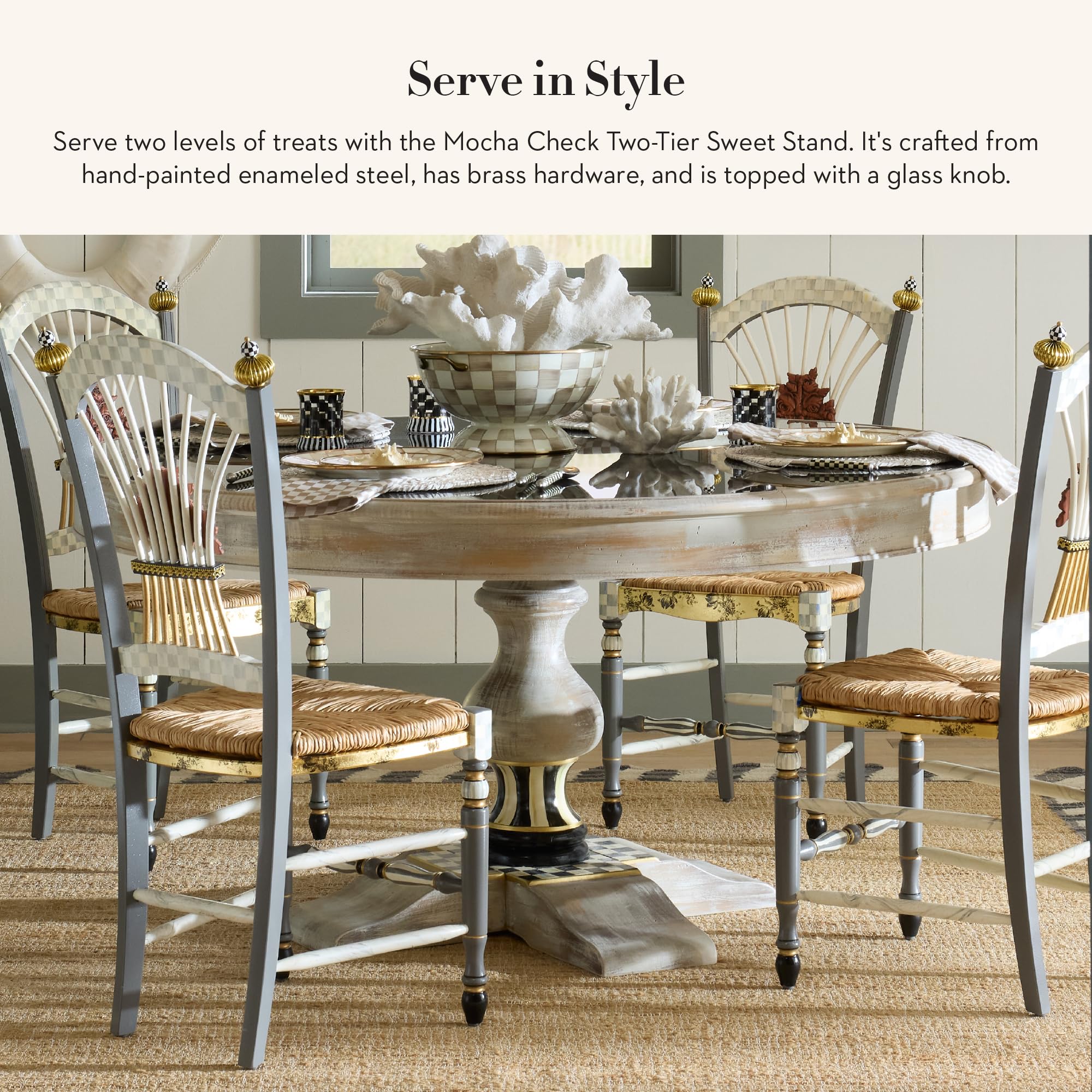 Amazon.com | MACKENZIE-CHILDS Enamel Two-Tier Sweet Stand